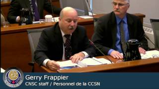 CNSC staff presents on NB Power’s request for a 5-yr licence renewal for the PLNGS (Jan 26, 2017)