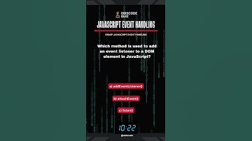 Which method is used to add an event listener to a DOM element in JavaScript? #javascript  #shorts