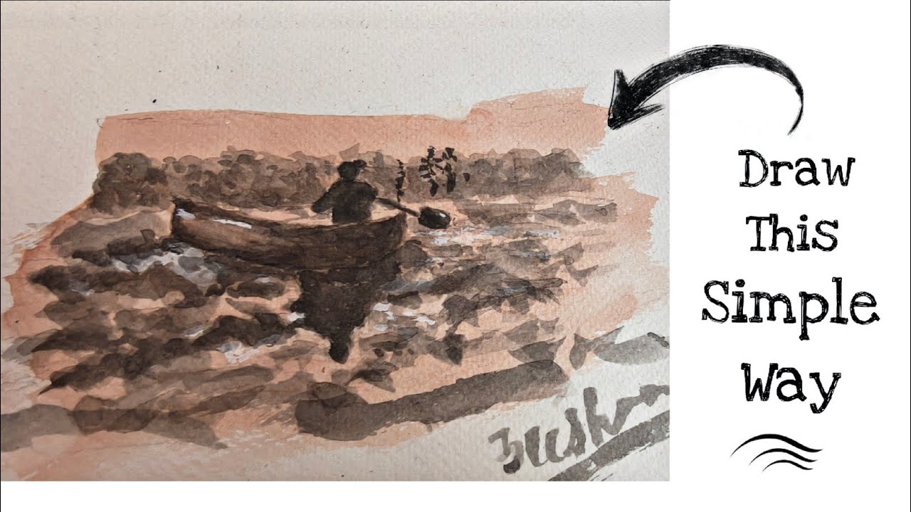 How to draw Boat | Realistic Sketch | Rivar Sketch | Very easy boat drawing | Artist Zeeshu | Sketch