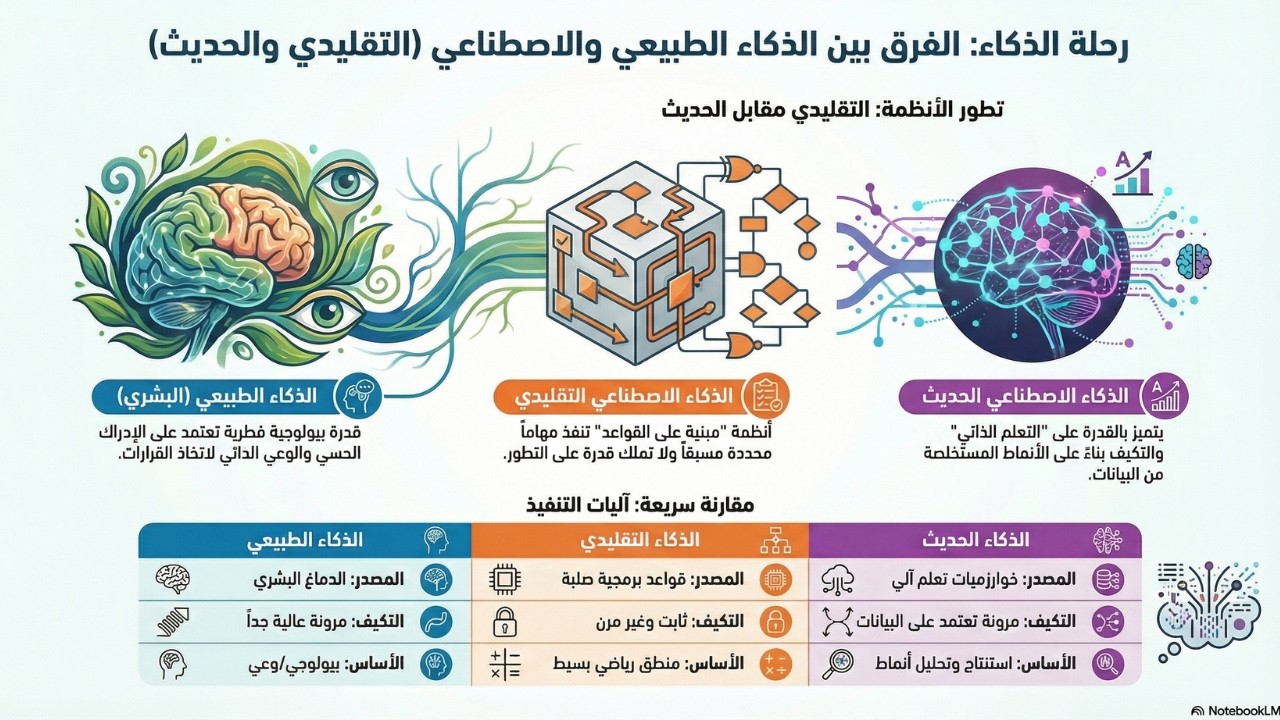 محاضرة مقدمة في الذكاء الاصطناعي, الفرق بين الذكاء الاصطناعي التوليدي والذكاء الطبيعي