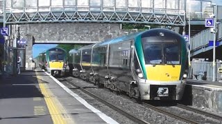 Two Irish Rail 22000 Class Intercity Trains Meet at Sallins &amp; Naas Station