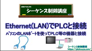 EtherNetで接続。LANｹｰﾌﾞﾙを使ってPLCと接続する方法の解説です。