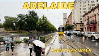 【4K Australia】Rainy Walk in Adelaide | CBD Walkthrough  | Rundle Mall