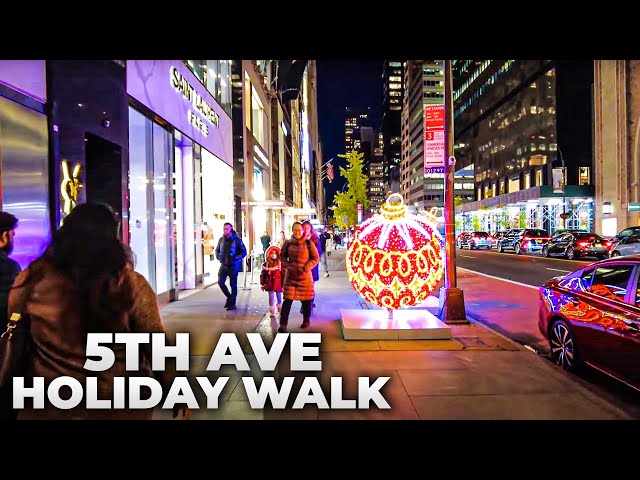 NYC Christmas Walking 5th Avenue from 59th Street to Rockefeller Center  (November 2021) 