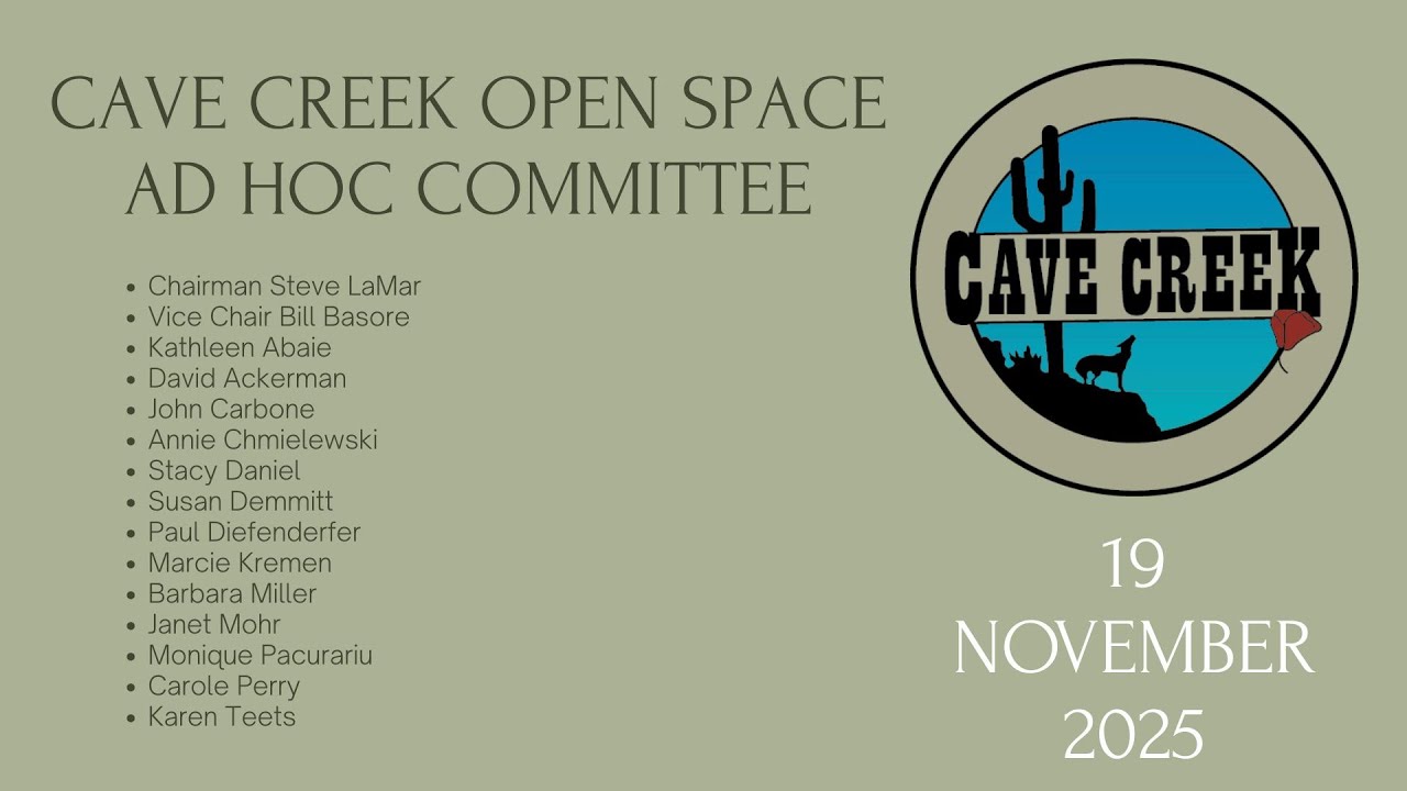 19 November 2025 Cave Creek Open Space Ad Hoc Committee meeting