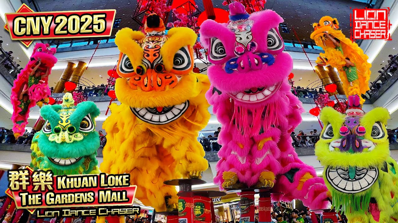 CNY 2025 | Acrobatic Lion Dance | Khuan Loke 群乐 | The Gardens Mall | 新年特备 高桩醒獅 蛇年春节 难度高桩 四彩萌狮 逗乐群众