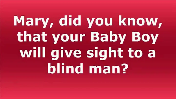 Mary, did you know? - pentatonix (Lyrics)