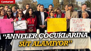 Beşiktaş'ta “süt” eylemi... "ANNELER ÇOCUKLARINA SÜT ALAMIYOR"