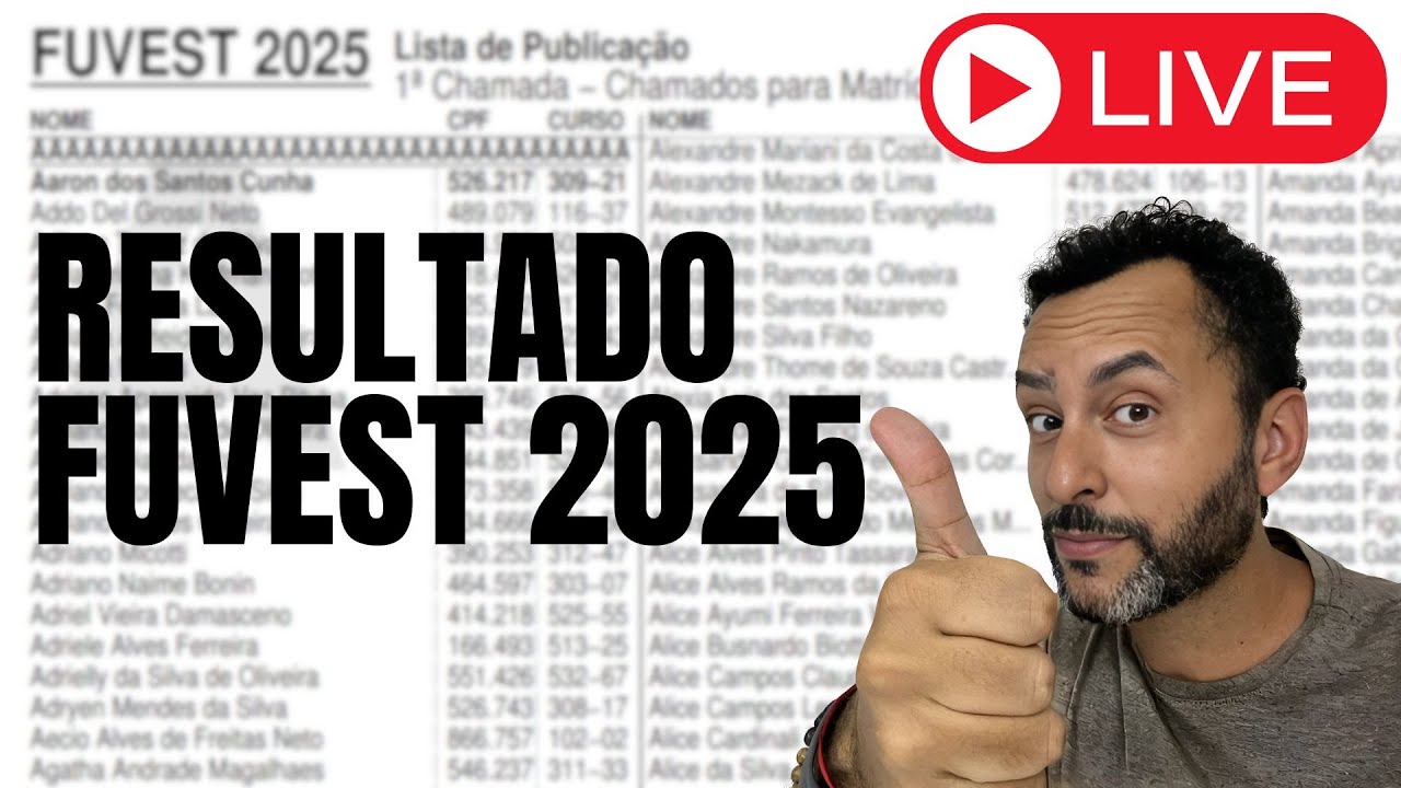 RESULTADO FUVEST 2025 |  APROVADOS FUVEST 2025