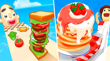 Sandwich Runner l Pancake Run - All Levels Gameplay Walkthrough Android & IOS - NEW APK!