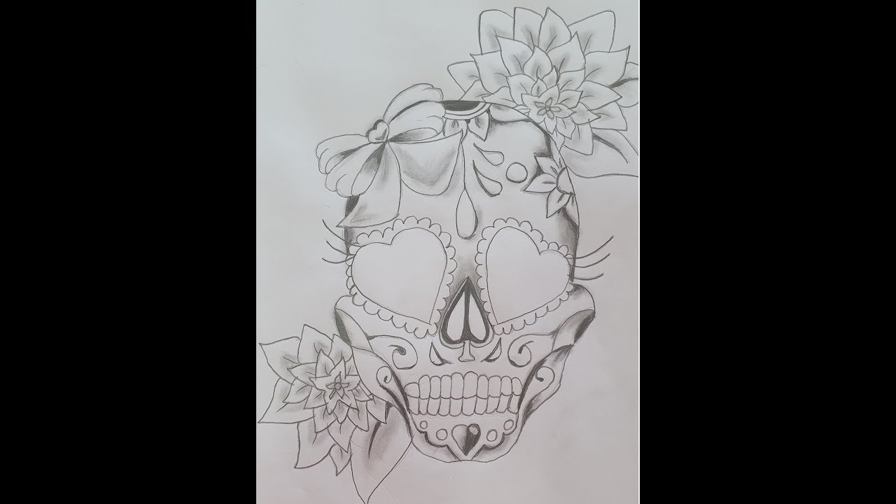 Dibujos a Lapiz, Calavera Mexicana De Halloween - thptnganamst.edu.vn