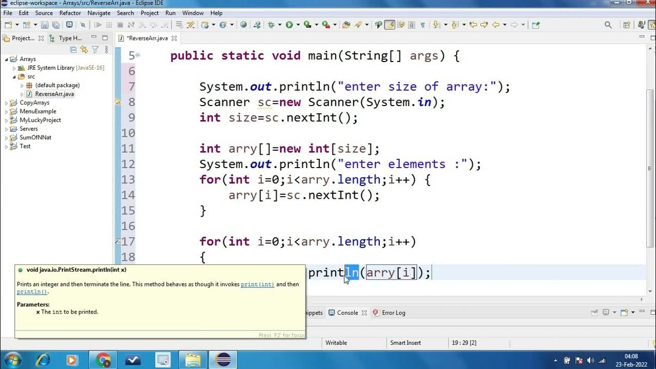 reverse array in java | How to reverse an array in java | malayalam ...