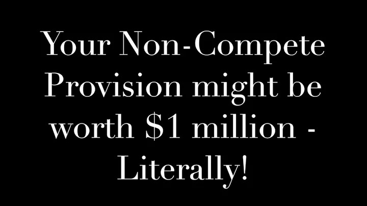 Commute with our CEO Episode 9: Your Non-Compete Provision might be worth $1 million Continued.