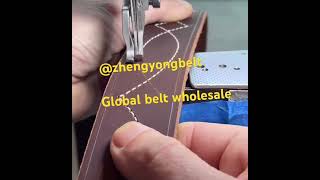The process of sewing leather belts #belt #factory #beltmaking #sewing #leather #customerservice