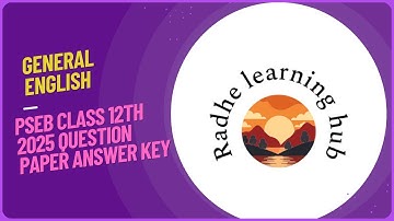 12th Class General English Board Exam 2025 Full Solved l Pseb Class12 General English Paper #pseb​