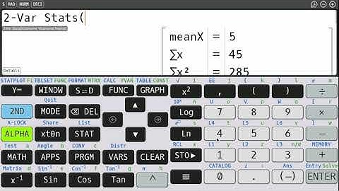 Calculating Sample Covariance on CALC 84