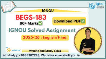 BAG IGNOU BEGS 183 Solved Assignment PDF 2025