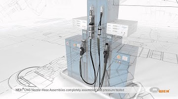 WEH® CNG Nozzle-Hose Assemblies completely assembled and pressure tested