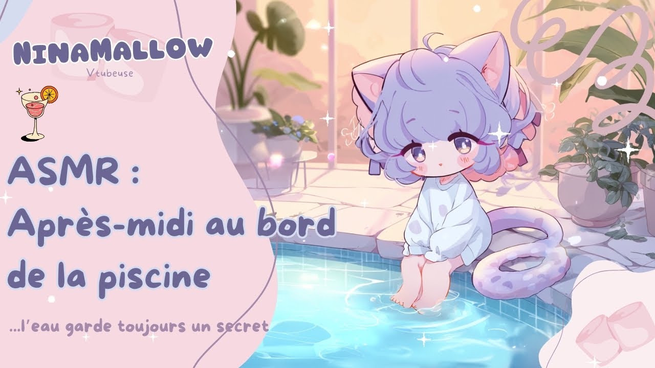 ☀️💦 ASMR – Après-midi détente au bord de la piscine 🧋🌺