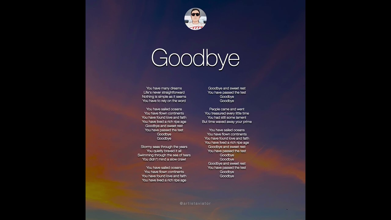 Watch Goodbye on YouTube Watch Goodbye on YouTube
