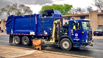 Growling Autocar ACX Heil Python Garbage Truck on Rainy Day Trash