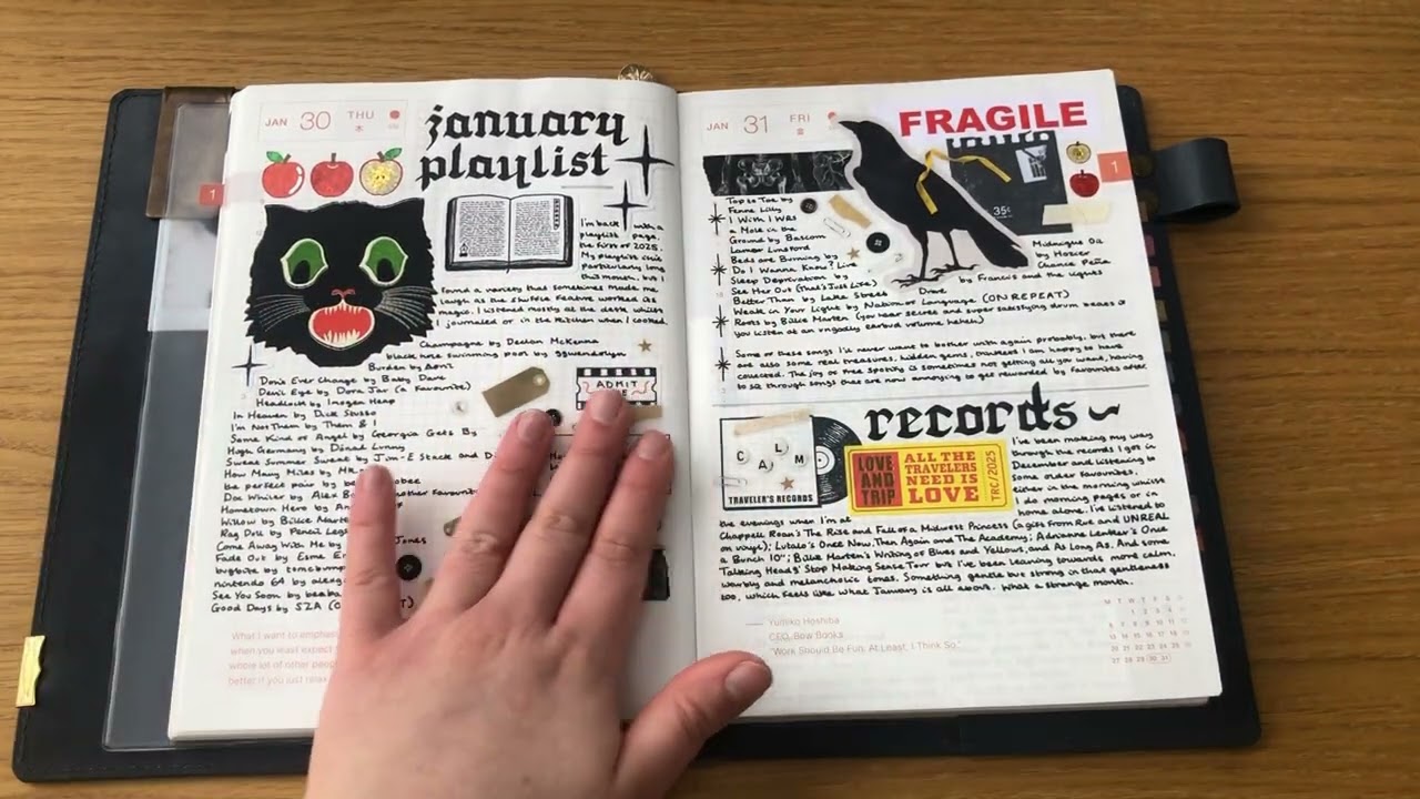 January 2025 Hobonichi Cousin Flip Through and Creative Catch Up - The Projects I've Been Working on