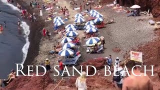 Hiking Red Sand Beach Santorini 4K
