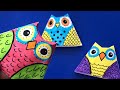 Easy Origami Owls - Paper Owl Finger Puppets - Autumn Craft Ideas on Red Ted Art