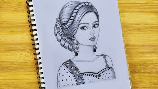 How to Draw a Girl ll Traditional Drawing ll Girl Drawing ll Bride Drawing
