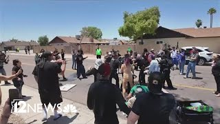 Protester accused of assaulting police officer appears in court