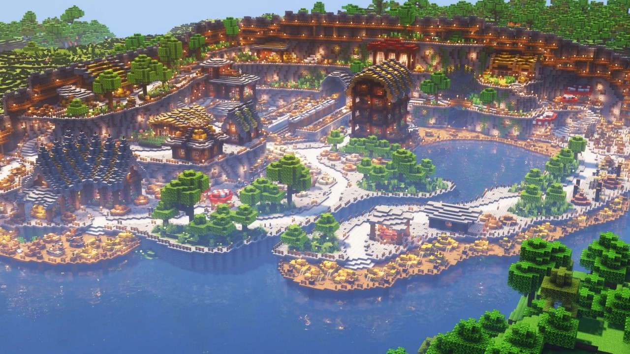 Medieval Mountain Village in Minecraft | Timelapse
