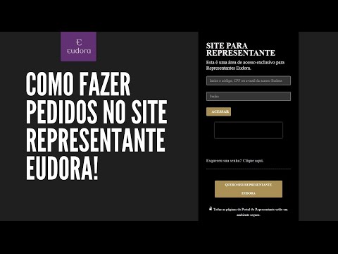 COMO FAZER PEDIDOS NO SITE REPRESENTANTE EUDORA