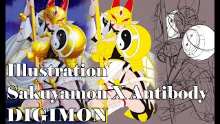 Sakuyamon X Antibody from Digimon step by step