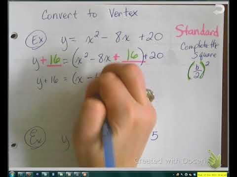 Convert Quadratic to Vertex Form - YouTube