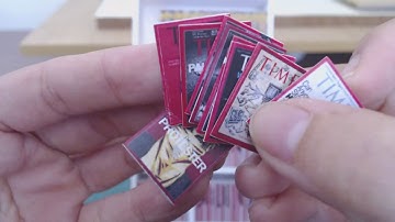 DIY miniature 1/12 | Library part 2 |Bookshelf no 1 - Magazines & Graphic Novels