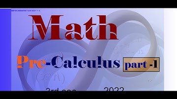Pre-Calculus 3rd secondary Egypt 2022 | part-1|