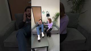 Girlfriend falls for boyfriend's hair-raising fake leg trick! #shorts