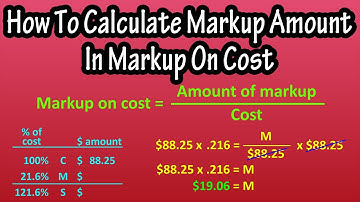 How To Solve For Or Calculate Markup Amount In Markup On Cost Problems Explained For Business Math