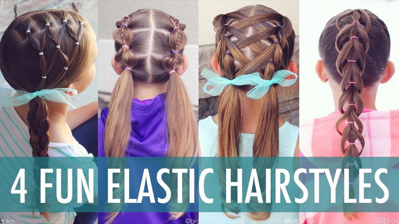 4 Fun Elastic Hairstyles | Brown Haired Bliss - YouTube