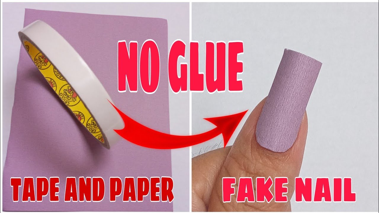 DIY Fake Nails Using Clear Tape