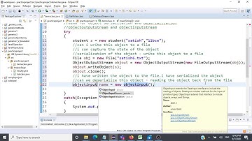 ObjectInputStream and ObjectOutputStream class in Java - CSE1007 - Java Programming