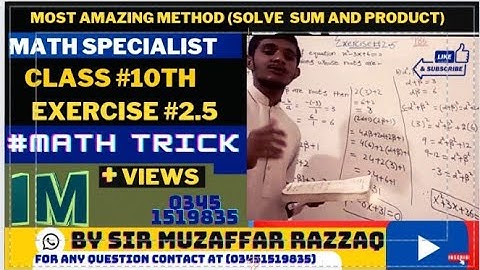 Class 10th Math Chapter 2 | Exercise 2.5 | Part 2"Sir Muzaffar Razzaq"