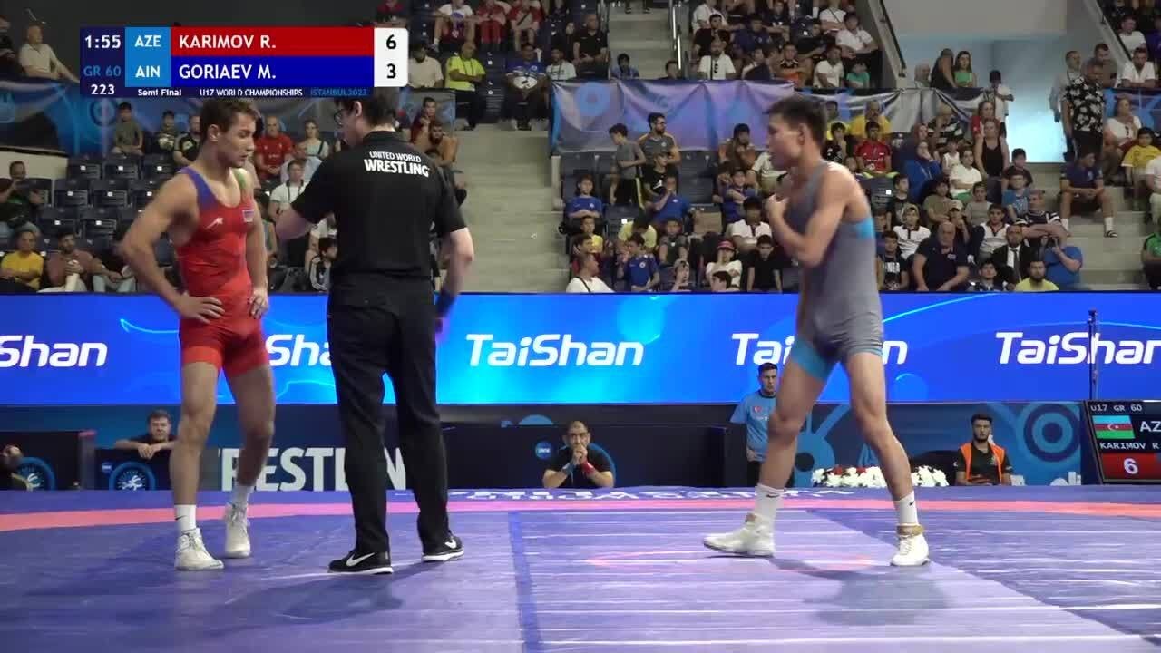 Semi Final • GR 60Kg • Roman KARIMOV (AZE) vs. Mingiian GORIAEV (AIN)