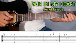 PAIN IN MY HEART (Arnel Pineda) Detailed Guitar Plucking Tutorial with Free Tab and Tabs on Screen