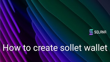 How to create sollet wallet