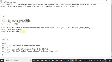 web lab program 2 Design Java that calculates the squares and cubes of the numbers