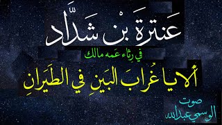 عنترة بن شداد_.أَلا يا غُرابَ البَينِ في الطَيَرانِ_ .بصوت الوسمى عبدالله