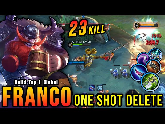 23 Kills!! Franco Full Damage Build (ONE SHOT DELETE) - Build Top 1 Global Franco ~ MLBB class=