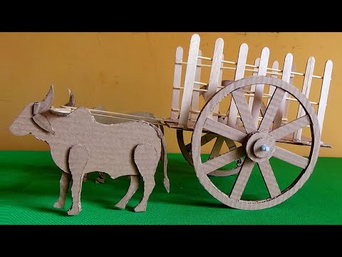 How to make Bullock Cart with Cardboard easy  | Diy crafts with cardboard | Cardboard craft Ideas|