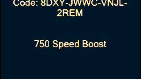 Need For Speed World  750 Speed Boost Code!